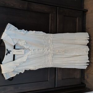 PAIGE White Ruffled Sundress with Flutter Sleeves